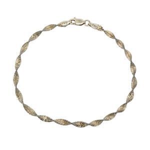 Vintage Italy Sterling Silver 925 3.3mm Twisted Bracelet 8"